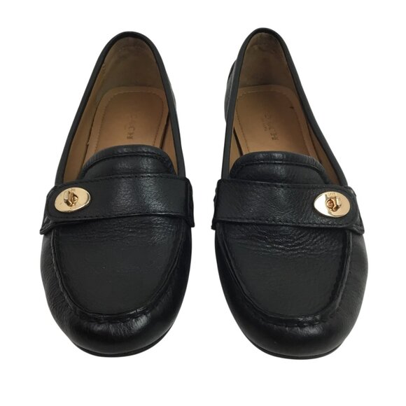 Coach Flash A9375 Womens 6B Slip On Soft Leather Loafers Black - Picture 2 of 10